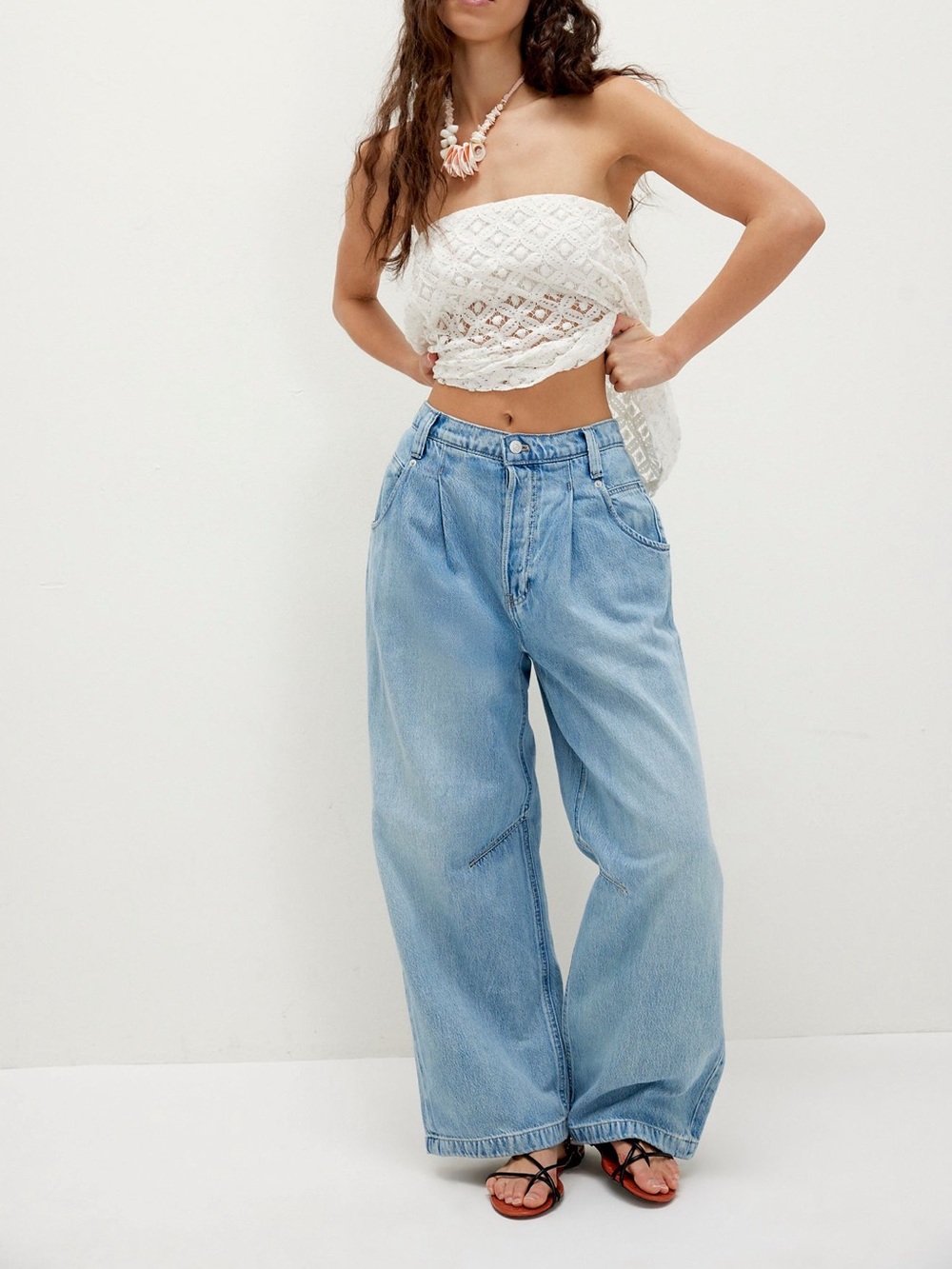 We The Free Powder Blue Crvy Nash Pull on Jeans